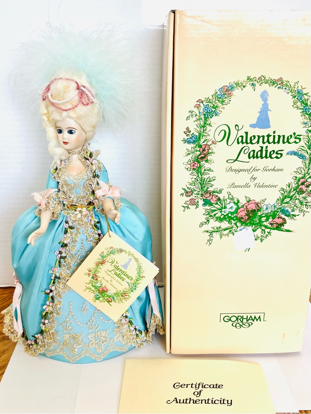 Gorham Valentine’s Ladies 1988 Maria Theresa Doll Minor Wear Box 11in VL10